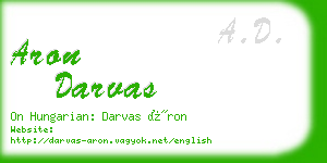 aron darvas business card